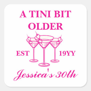 Sticker Carré Un Tini Un Peu Plus Ancien Martini Personnalisé An
