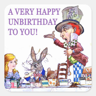 Sticker Carré Un Très Heureux anniversaire pour vous!