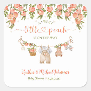 Sticker Carré Une Baby Shower pour un Petit Garçon Douce comme u