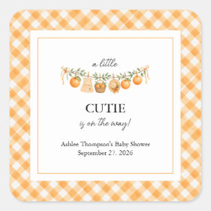 Sticker Carré Une Baby Shower Un Petit Bébé Mignon 