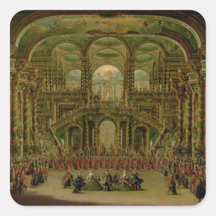 Sticker Carré Une danse dans un palais rococo baroque