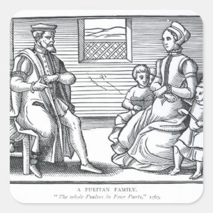 Sticker Carré Une famille puritaine
