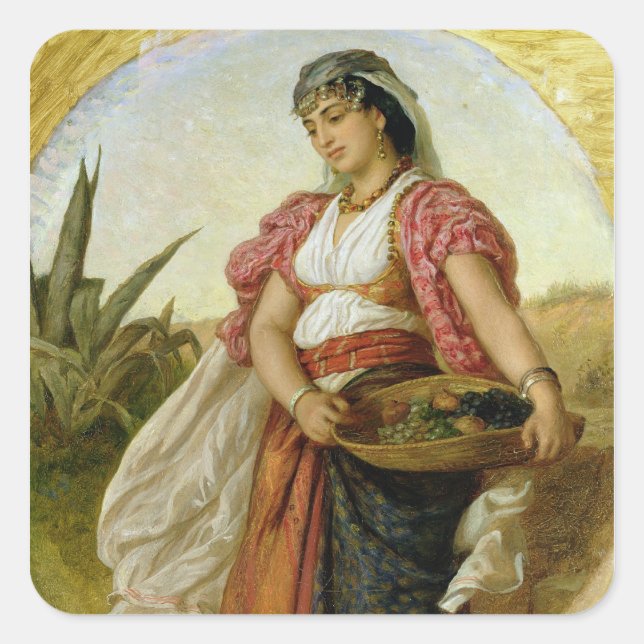 Sticker Carré Une femme d'Alger, 1871 (Devant)