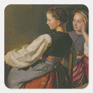 Sticker Carré Une fille de Probsteier, 1844