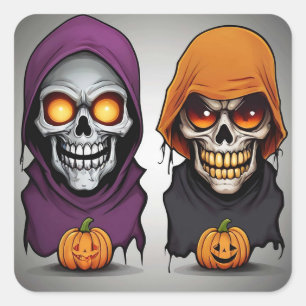 Sticker Carré Une Nuit de Magie d'Halloween