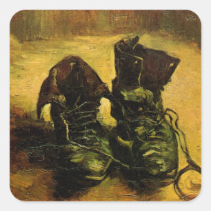Sticker Carré Une paire de chaussures par Vincent van Gogh