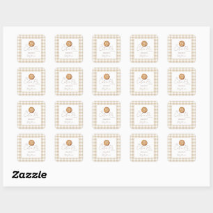 Sticker Carré Une petite fête de bébé Cutie Pie Neutre 