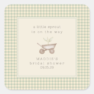Sticker Carré Une petite pousse est en route Baby Shower