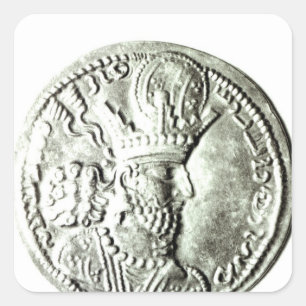 Sticker Carré Une pièce représentant le profil de Shapur II,