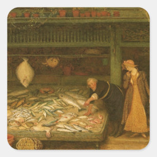 Sticker Carré Une poissonnerie par Frederick Walker