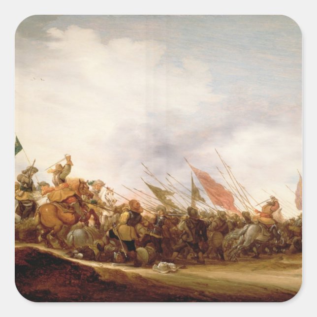 Sticker Carré Une scène de bataille, 1653 (Devant)