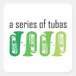 Sticker Carré Une série de Tubas