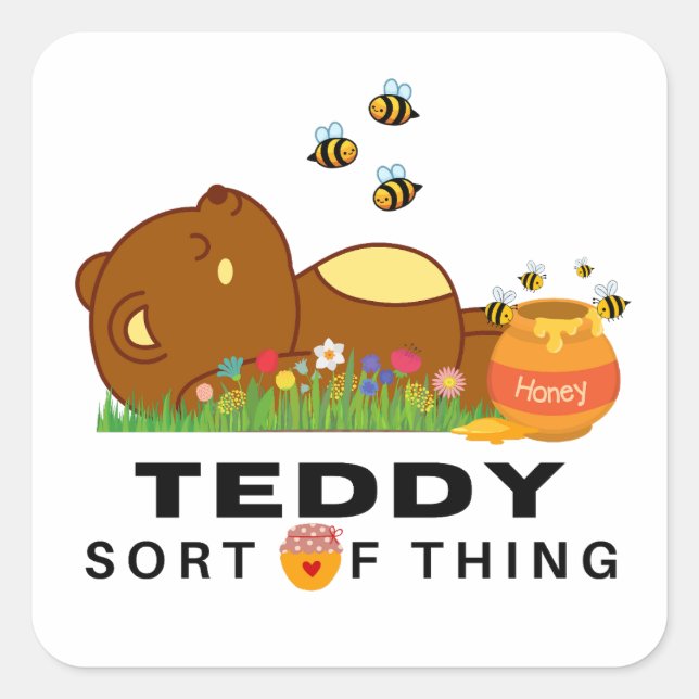 Sticker Carré Une sorte de truc TEDDY. (Devant)