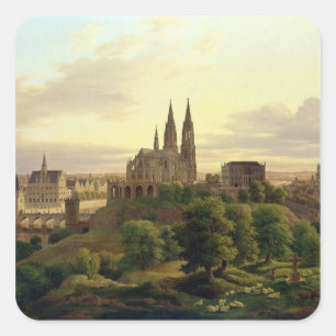 Sticker Carré Une ville médiévale en 1830, 1830