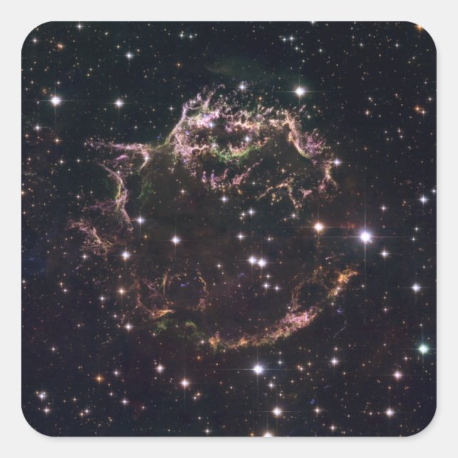 Sticker Carré Une vue détaillée des restes en lambeaux (Devant)