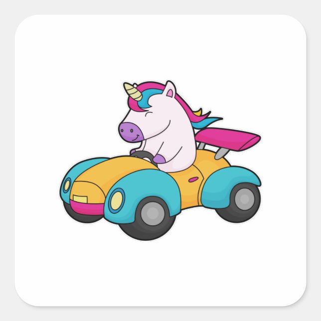 Sticker Carré Unicorn Car (Devant)