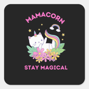 Sticker Carré Unicorn Fan Club Magique