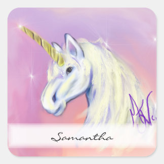 Sticker Carré Unicorn par : Mendi Vernatter
