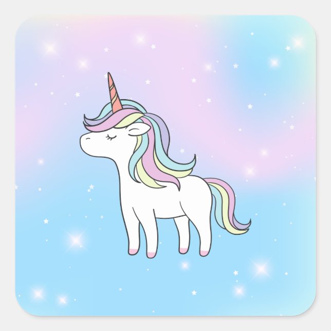 Sticker Carré Unicorn Party Collection! (Devant)