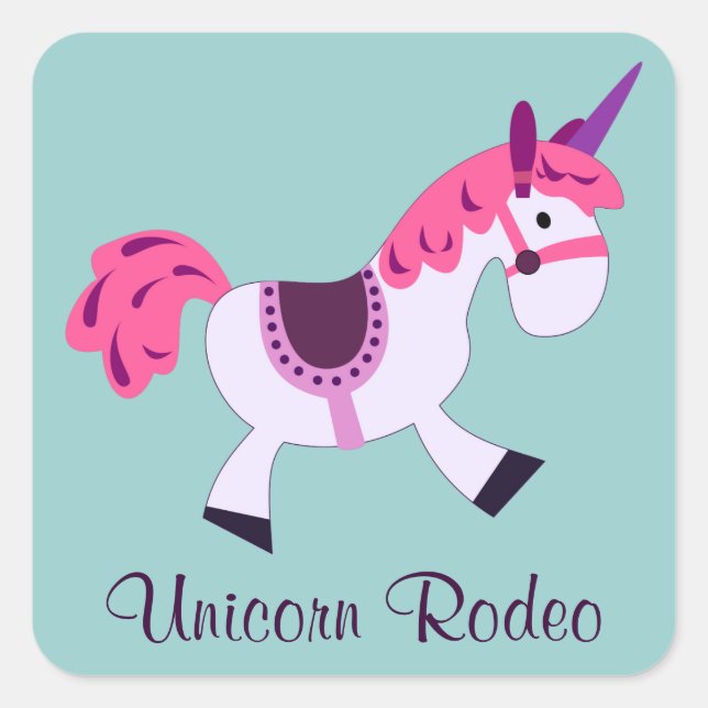 Sticker Carré Unicorn Rodeo (Devant)