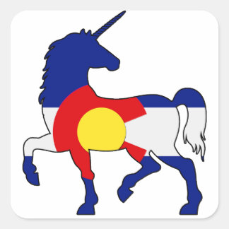 Sticker Carré Unicornes et Colorado !