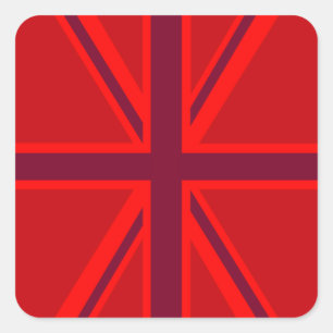 Sticker Carré Union Jack rouge