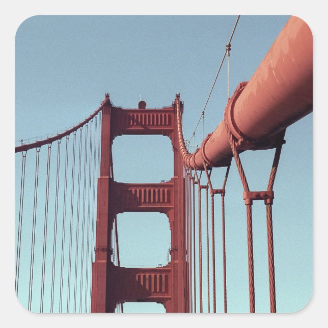 Sticker Carré Unique Golden Gate Bridge, San Francisco Photo (Devant)