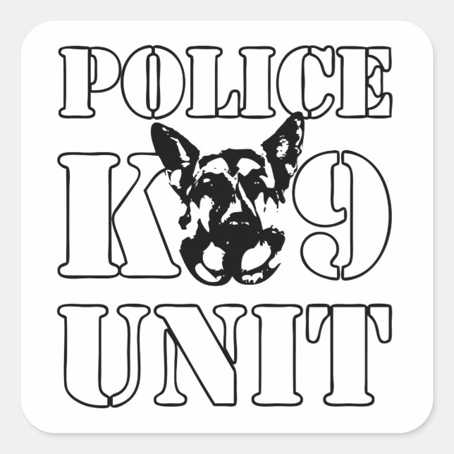 Sticker Carré Unité de la police K-9 (Devant)