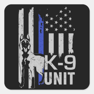 Sticker Carré Unité K9 - Malinois - berger belge - Mechelaar