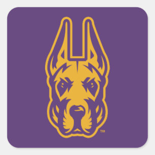 Sticker Carré Université d'Albany Chef de la mascotte Great Dane