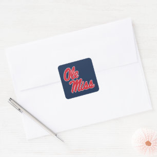 Sticker Carré Université du Mississippi   Ole Miss Script