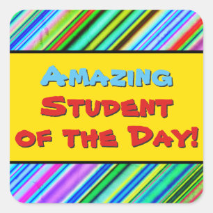 Sticker Carré Upbeat "Extraordinaire Student of the Day!"Autocol
