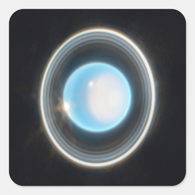 Sticker Carré Uranus planétaire avec anneaux Image JWST (Devant)