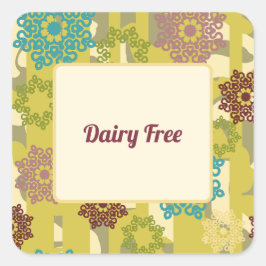 Sticker Carré Urban Floral Dairy Free Dietary Requirement 