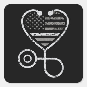 Sticker Carré US Flag