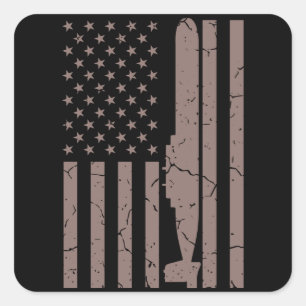 Sticker Carré US FLAG SOUS-MARINE VÉTÉRAN Vétérinaire américain 
