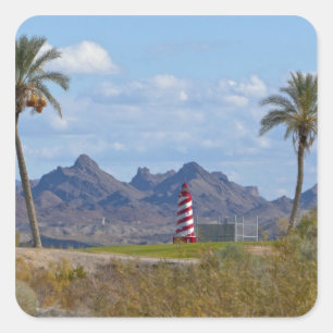 Sticker Carré USA, Arizona, Lake Havasu City. Phare suivant