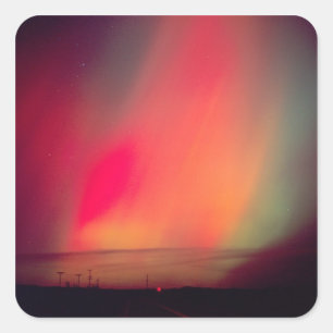 Sticker Carré USA, Idaho. Aurora borealis, aurore boréale