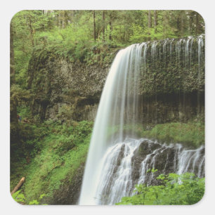 Sticker Carré USA, Oregon, Silver Falls State Park. Bas
