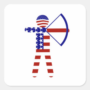 Sticker Carré USA Patriotic ARCHERY