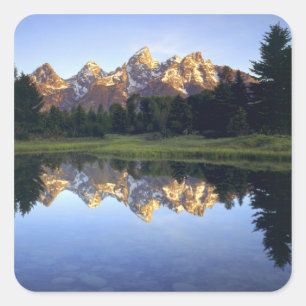 Sticker Carré USA, Wyoming, Grand Teton National Park. Grand
