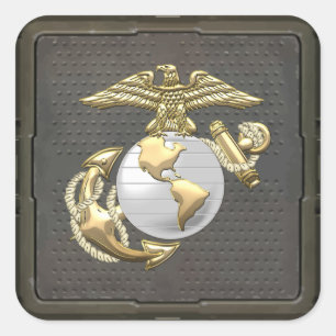 Sticker Carré USMC Eagle, Globe & Ancre (EGA) [3D]