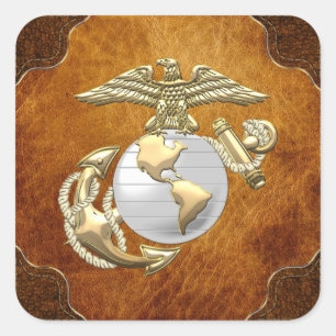 Sticker Carré Usmc Eagle, globe et Ancre (EGA) [3D]