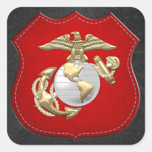 Sticker Carré Usmc Eagle, globe et Ancre (EGA) [3D]