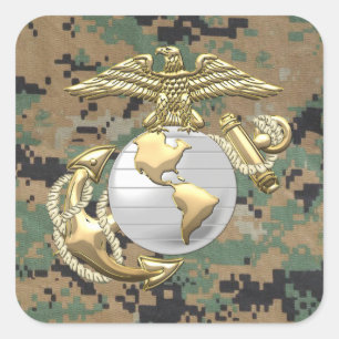 Sticker Carré Usmc Eagle, globe et Ancre (EGA) [3D]