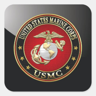 Sticker Carré USMC EGA [édition spéciale] [3D]