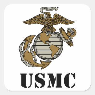 Sticker Carré Usmc [pochoir]
