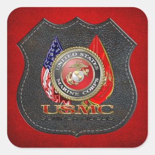 Sticker Carré USMC Semper Fi [édition spéciale] [3D]