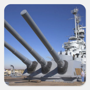 Sticker Carré USS Alabama Cuirassé à la mémoire de Battleship 2