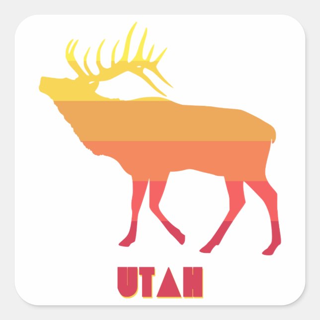 Sticker Carré Utah Elk (Devant)